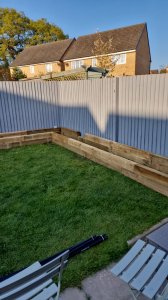 Raised beds, constructed using sleepers